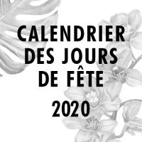 Calendrier des jours de fête 2020 Calendrier des jours de fête 2020